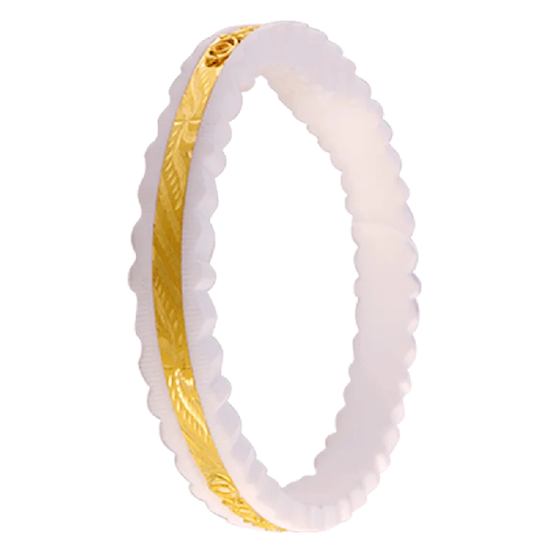 Fashionable bangles with crystal accents-22KT Yellow Gold Sankha Bangle For Women