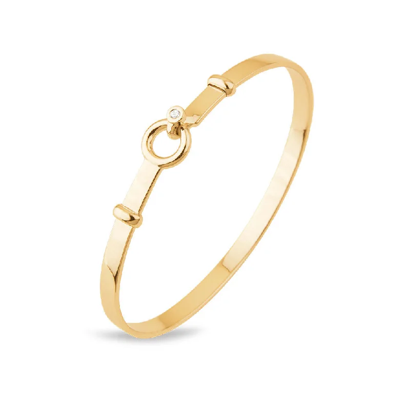 Custom bangles for women with personalized details-Matiné 18K Gold Bangle w. 1 Diamond