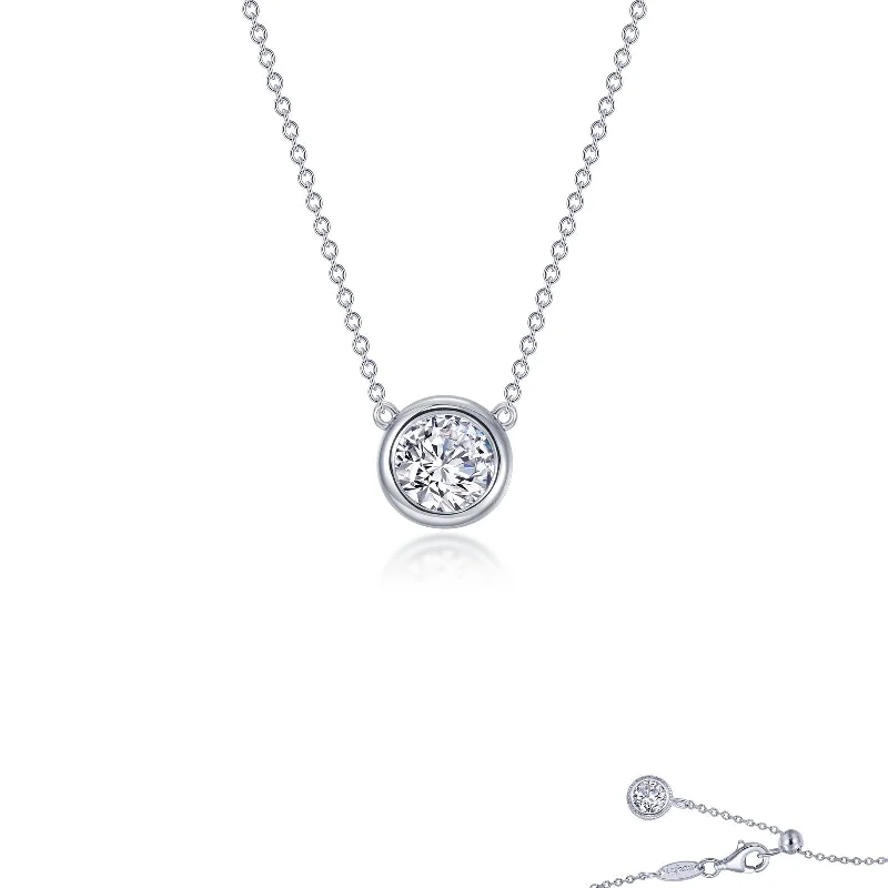 Simple pendant necklaces for women-Lafonn Simulated Diamond 0.50ct Bezel Set Solitaire Necklace N0291CLP