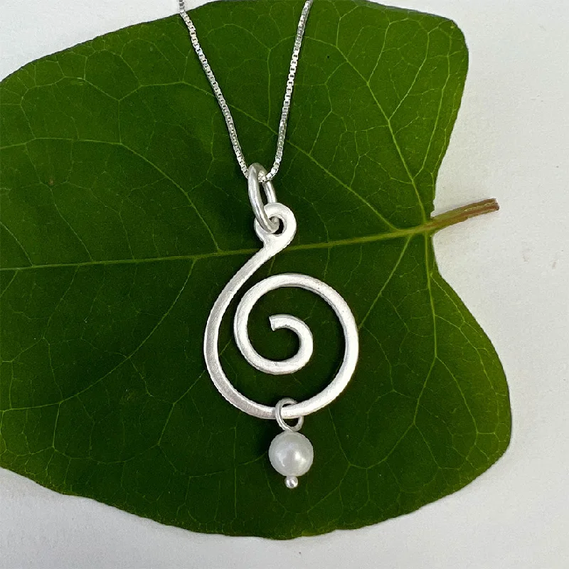 Bohemian necklaces for women with feathers-Spiral Up Necklace - Sterling Silver, Indonesia