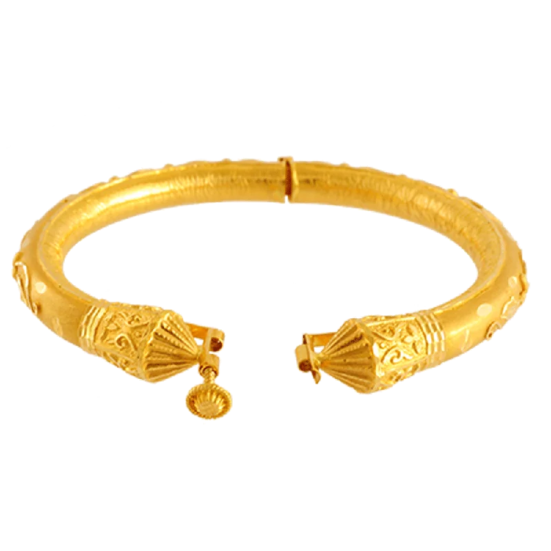 Trendy cuff bracelets for women-22KT Yellow Gold Bangle For Women