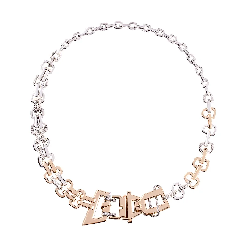 Women’s necklaces with pink diamonds-Buckle Necklace