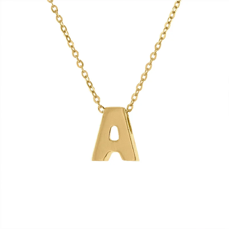 Stunning necklaces with cubic zirconia-14KT GOLD PLAIN INITIAL NECKLACE