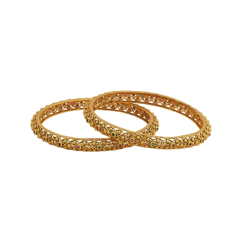 Trendy bangles with gemstones for women-Antique Bangle 167720