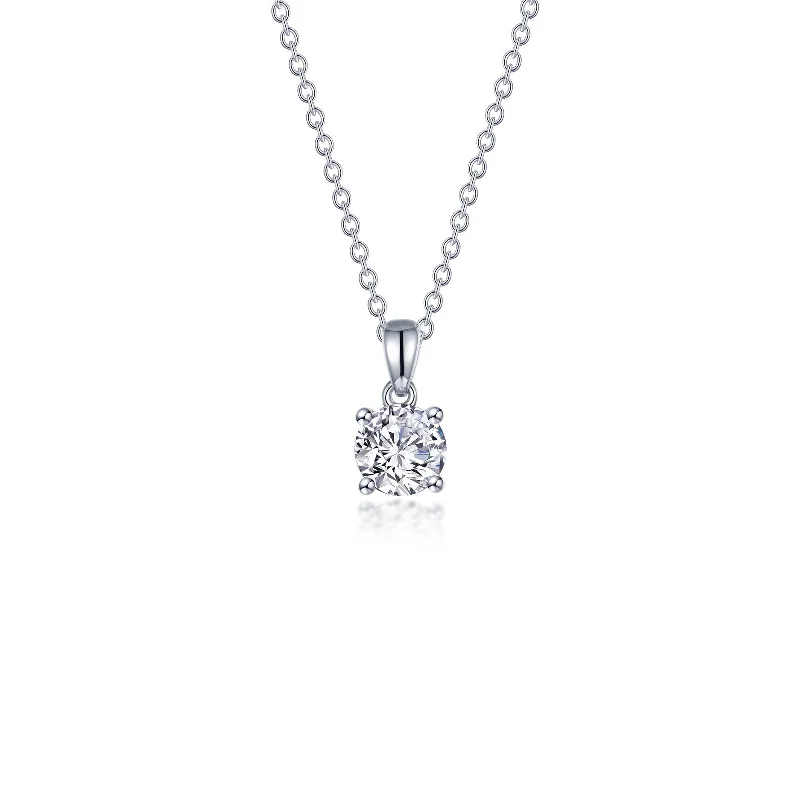 Unique layered necklaces for women-Lafonn Simulated Diamond 0.65ct 4 Prong Solitaire Necklace N0303CLP