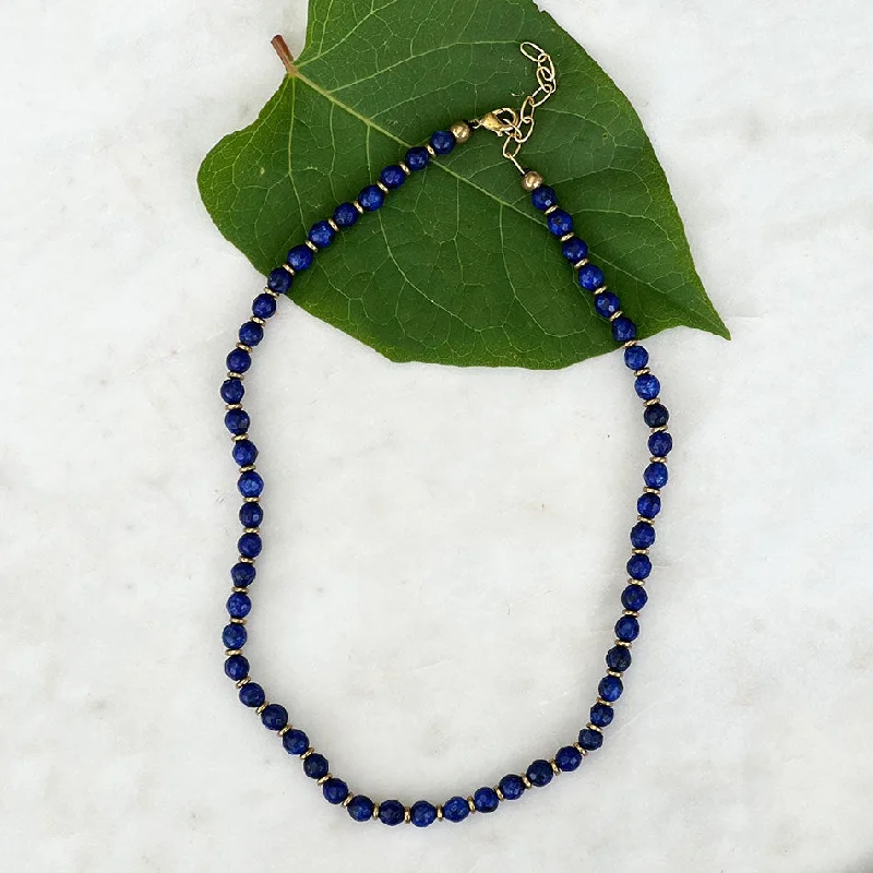 Timeless necklaces for women with diamonds-Elegant Stone Necklace - Lapis, India