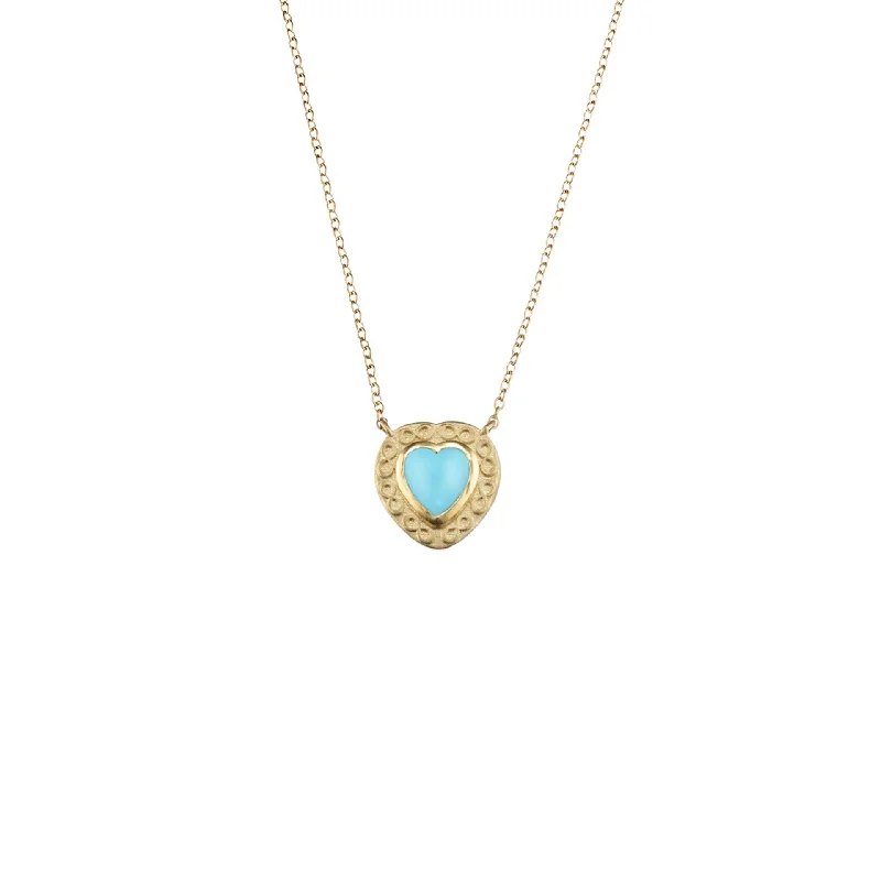 Affordable necklace sets for women-Infinity Turquoise Heart Necklace