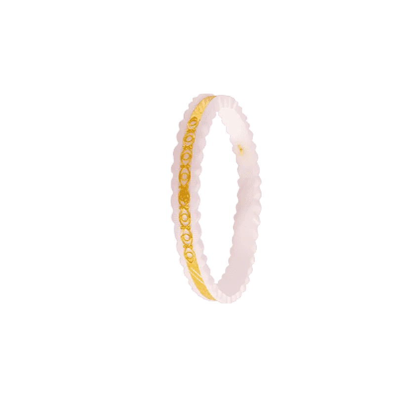 Custom bracelets for women with names engraved-22KT Yellow Gold Sankha Bangle For Women