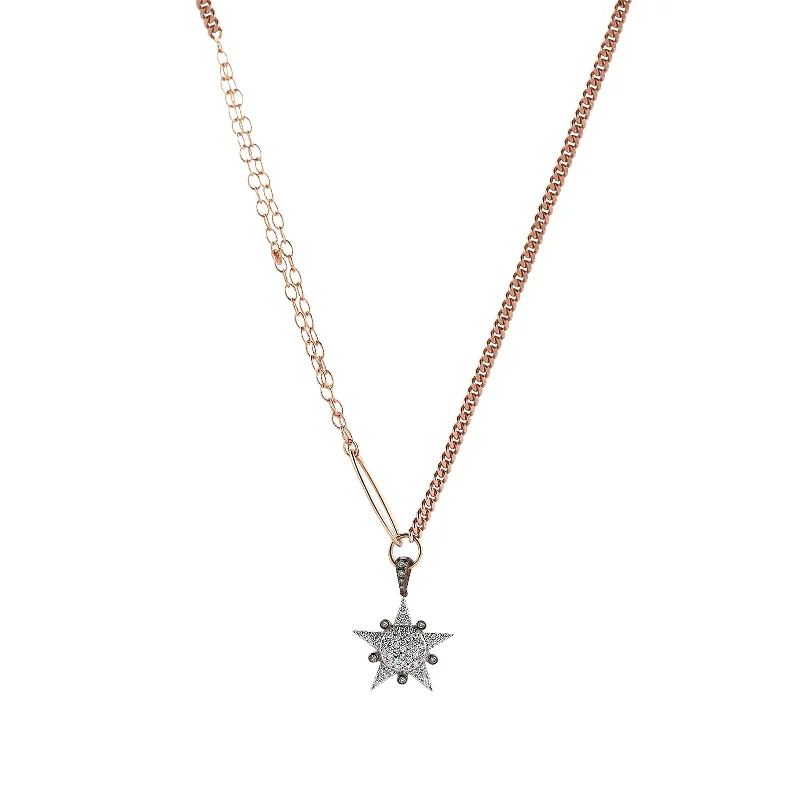 Elegant silver necklaces with diamonds-Eclectic Star Necklace