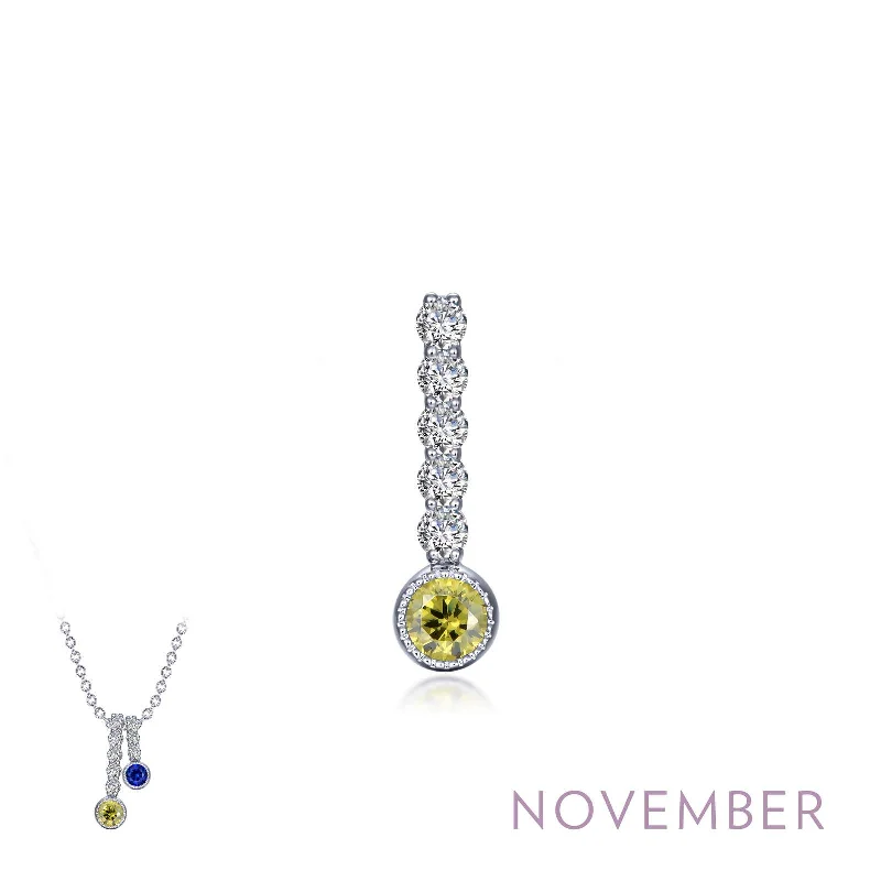 Classic women’s pearl necklaces-Lafonn November Birthstone Simulated Diamond & Yellow Topaz Large Love Pendant BP003YTP