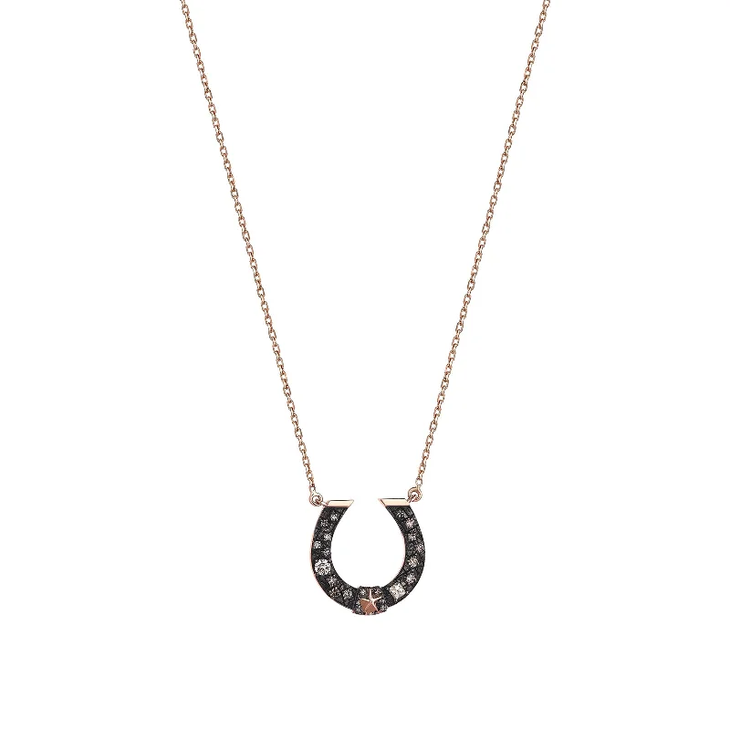 Affordable necklaces for women with diamonds-Mini Horseshoe Necklace