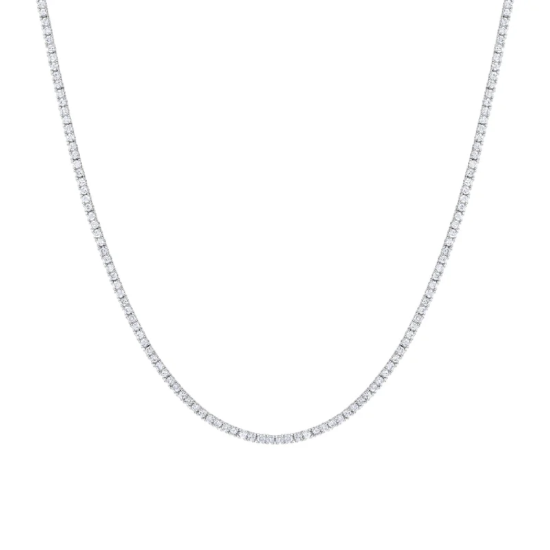 Simple and elegant gold necklaces for women-14KT GOLD DIAMOND TENNIS NECKLACE