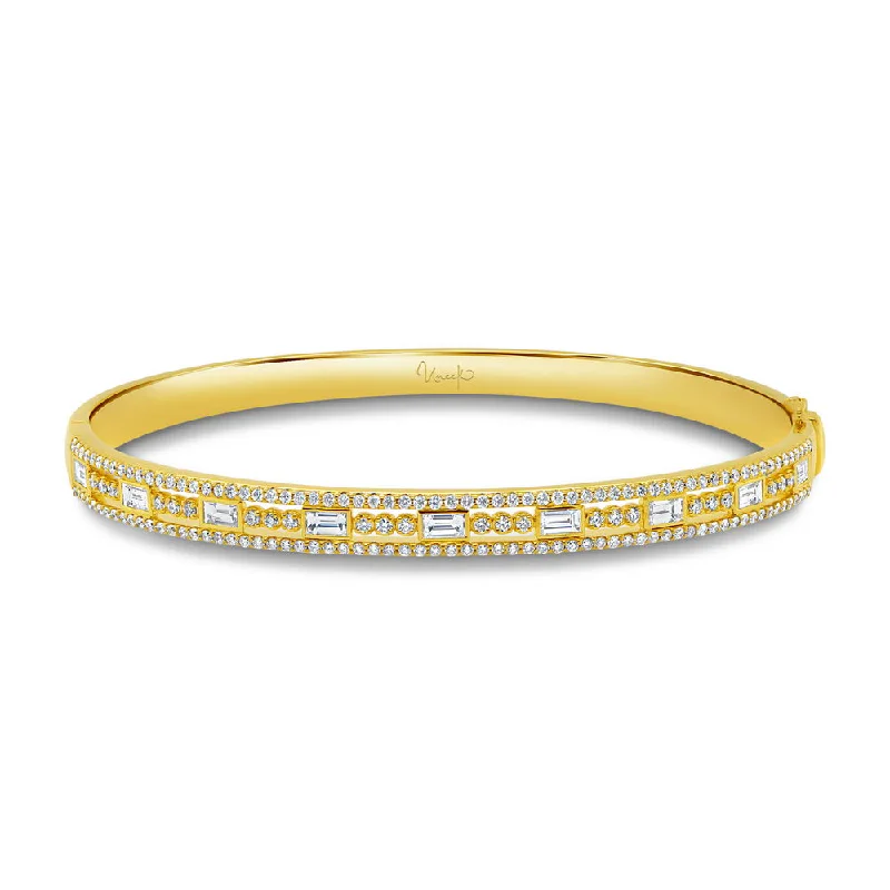 Women’s bracelets with diamonds and sapphires-Uneek Alexandria Collection Bezel Bangle