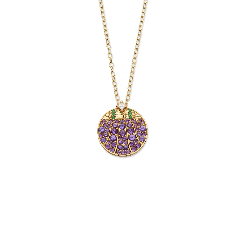 Stylish gemstone necklaces for women-Lavender Fields Medallion