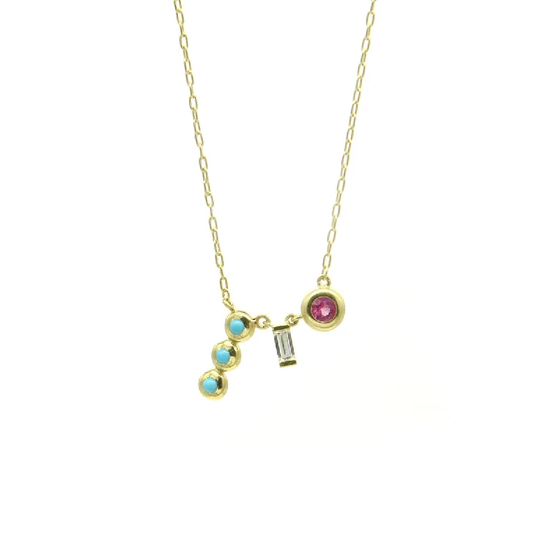 Trendy necklaces with colored stones-Triple Station Riviera Necklace