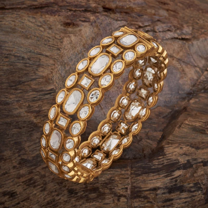 Women’s bracelets with simple metal designs-Kundan Bangle 173612