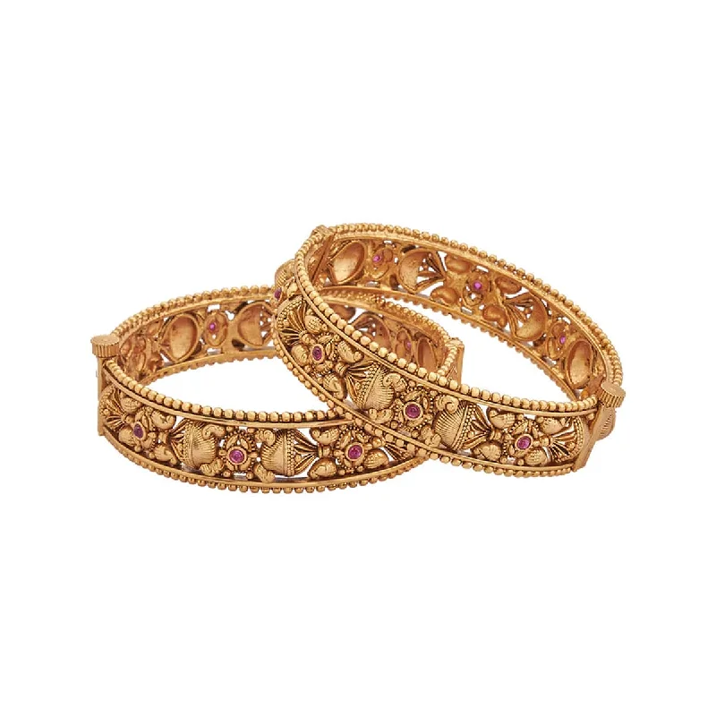 Beautiful bangles with enamel designs-Antique Bangle 160745