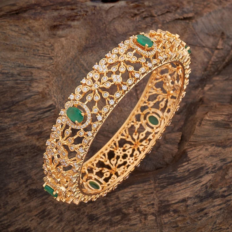 Trendy gold bracelets with gemstone charms-Zircon Bangle 173939