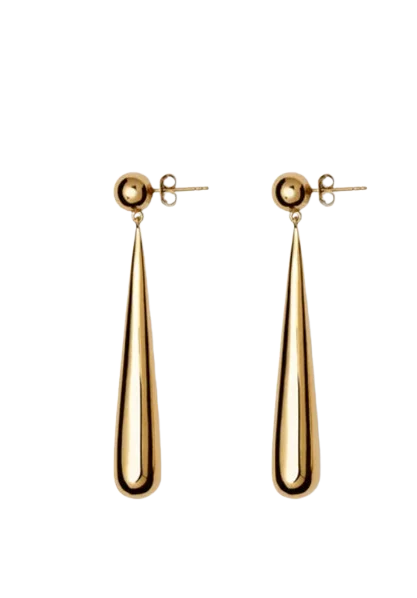 Beautiful gold earrings with diamonds-Tapered Drop Earrings