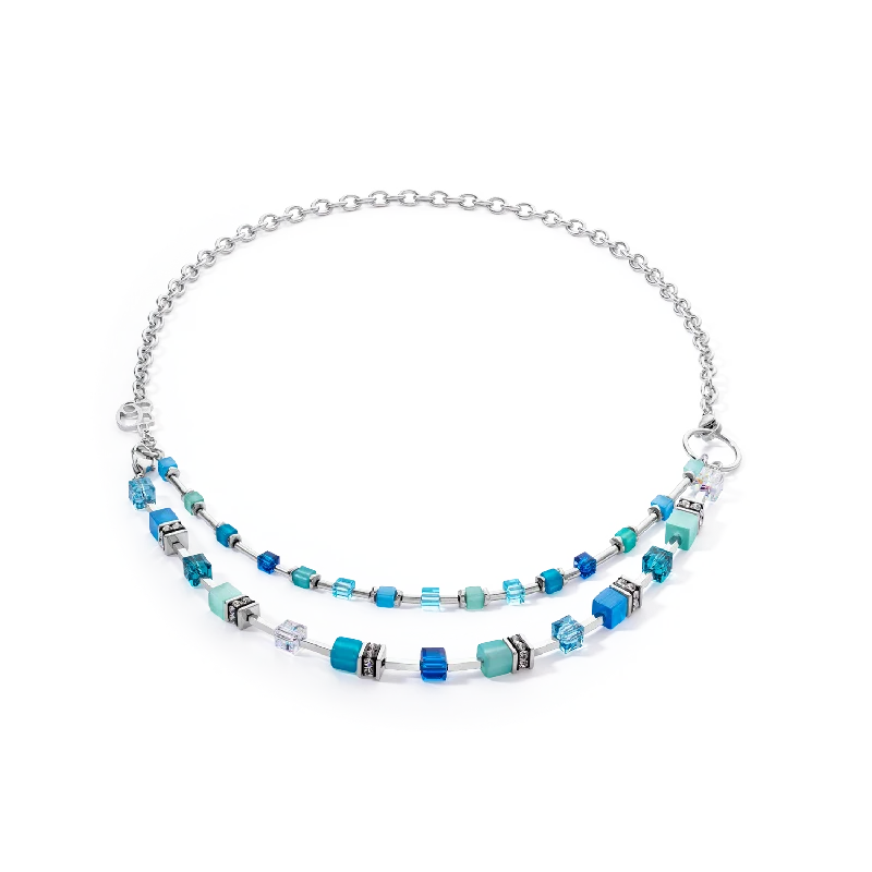 Stunning necklaces with cubic zirconia-GeoCUBE® Iconic Layer Chain necklace Ocean Vibes