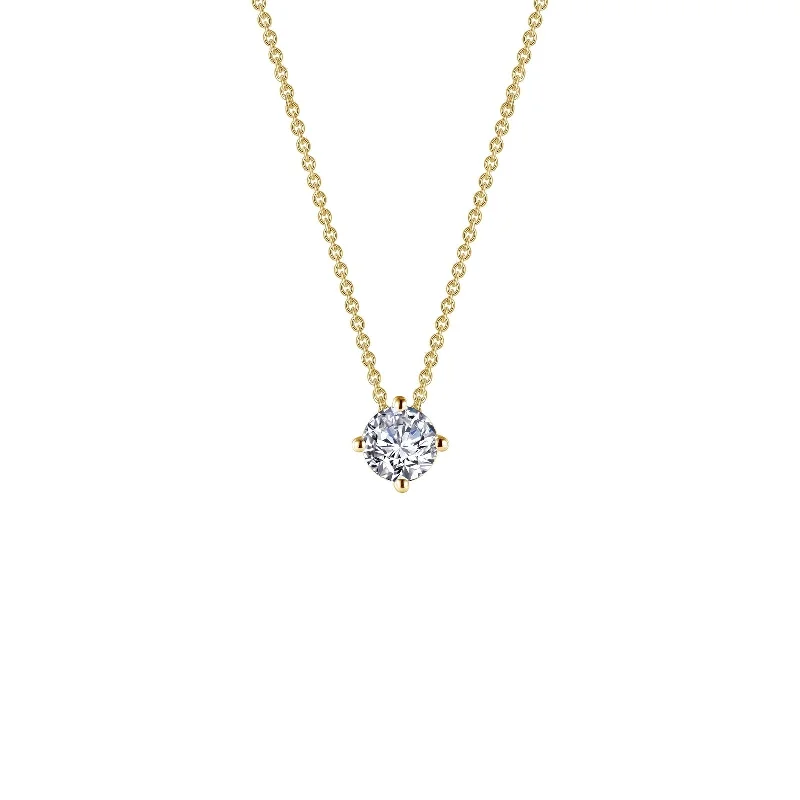 Elegant crystal necklaces for women-Lafonn Simulated Diamond 0.50ct East West Prong Solitaire Necklace N0172CLG