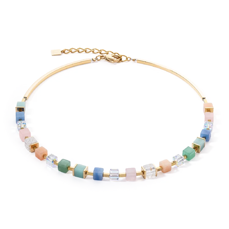 Luxurious necklaces for women with pearls-Necklace Precious Classic Cubes multicolour-gentle