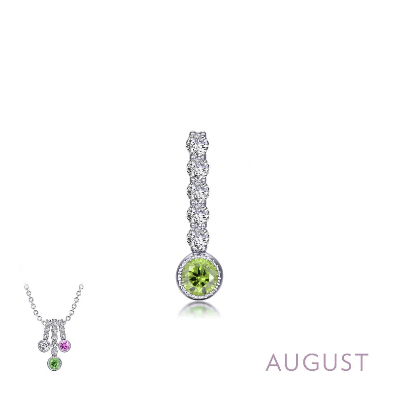 Women’s necklaces with large gemstones-Lafonn August Birthstone Simulated Diamond & Peridot Large Love Pendant BP003PDP