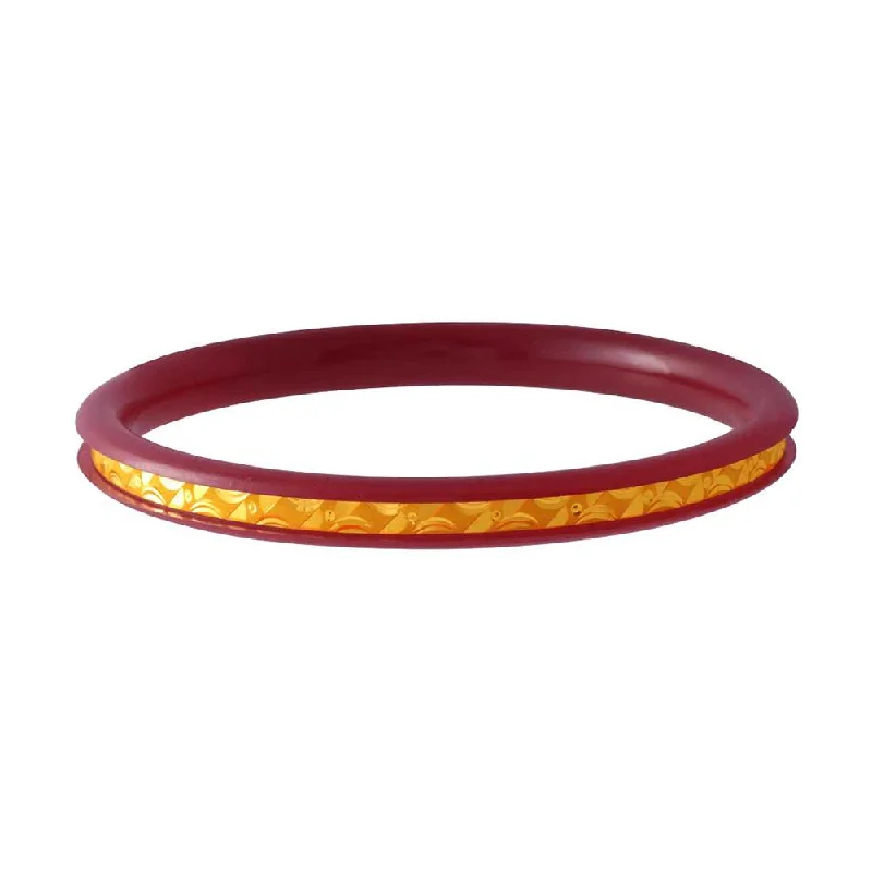 Elegant gold bracelets for women-22k Abstract Gold Designed Pola Bangle