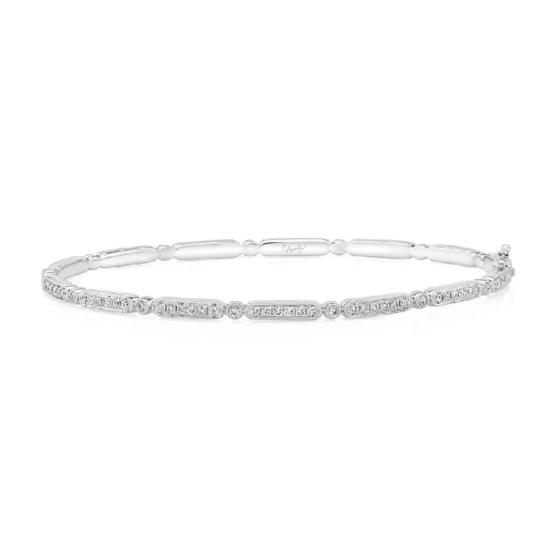 Elegant charm bangles for women-Uneek Melrose Stackable Diamond Bangle