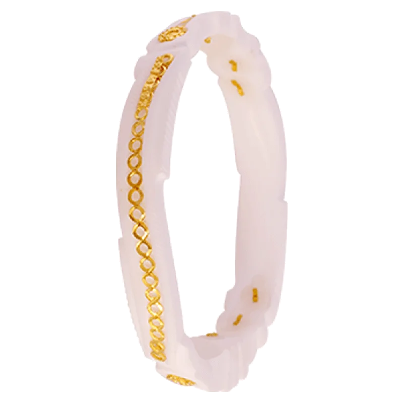 Elegant chain bracelets for women-22KT Yellow Gold Sankha Bangle For Women