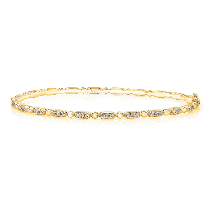 Fashionable bracelets with colored stones-Uneek Rodeo Stackable Diamond Bangle