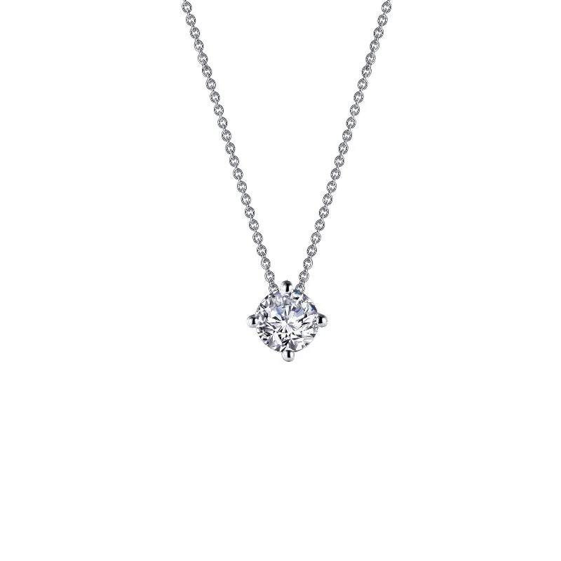 Luxury gold necklaces for women-Lafonn Simulated Diamond 0.85ct East West Prong Solitaire Necklace N0173CLP