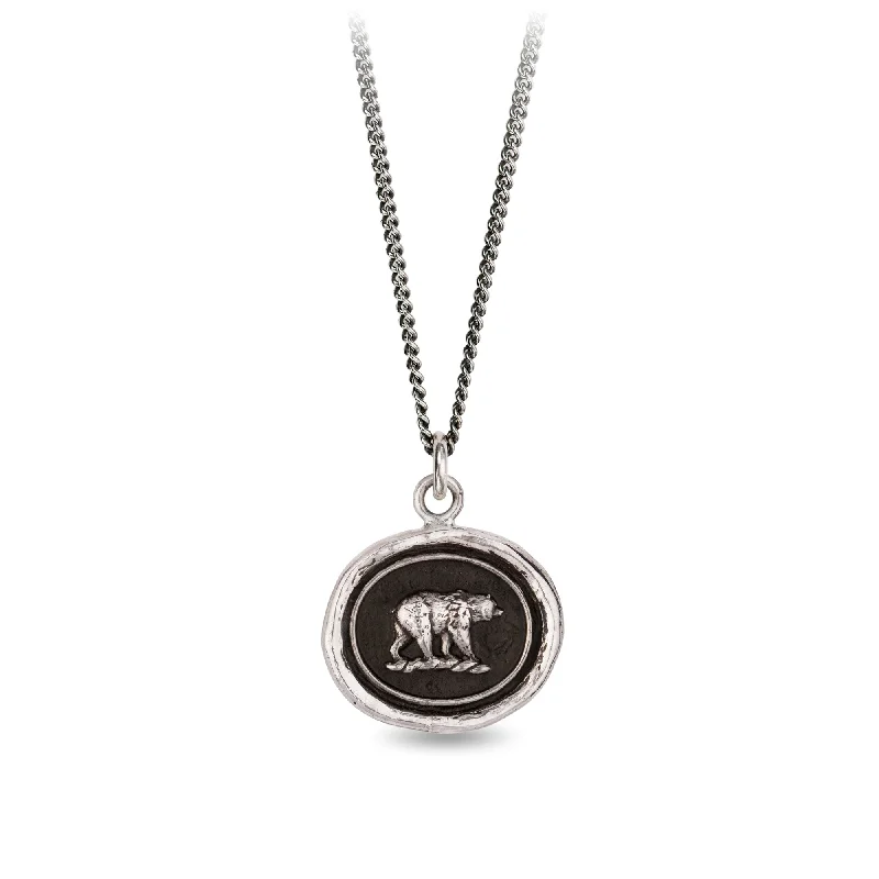 Fashionable necklaces with moonstone-Mother Bear Talisman Necklace