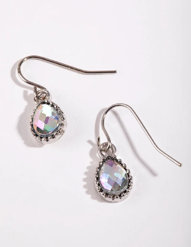 Unique gemstone earrings for women-Petrol Effect Teardrop Earrings