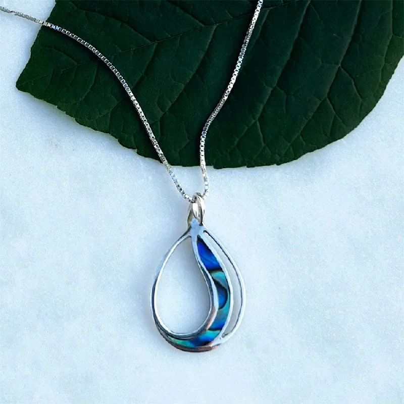 Fashionable necklaces for women with pearls-Abalone Waves Necklace - Sterling Silver, Indonesia