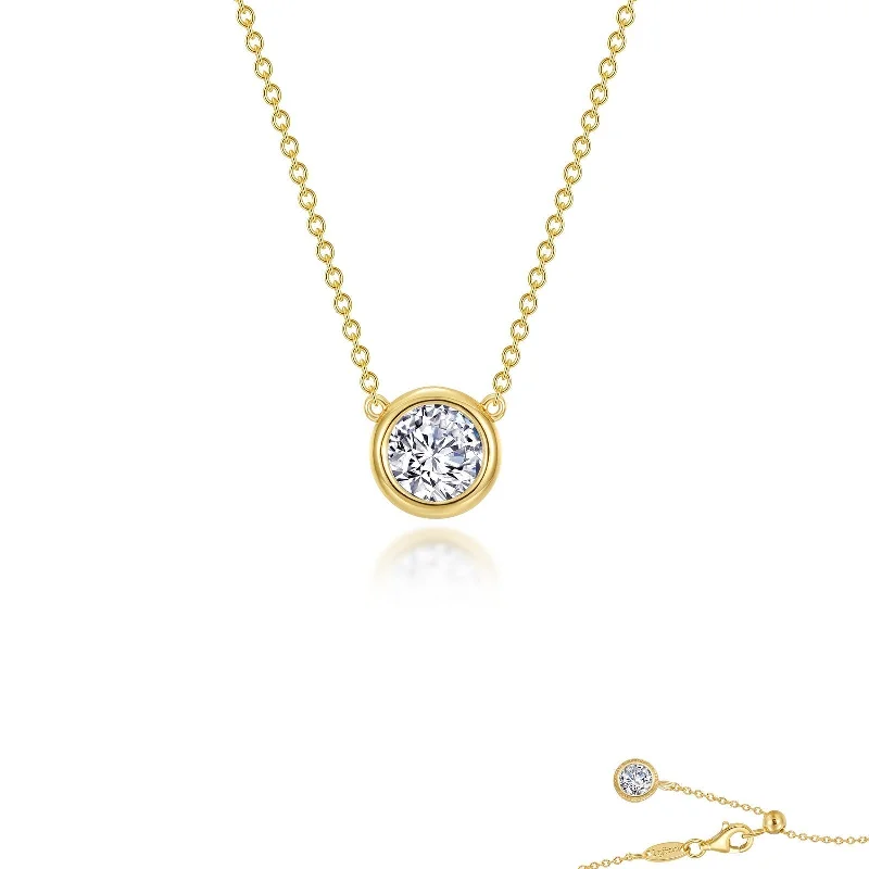 Luxurious necklaces for women with pearls-Lafonn Simulated Diamond 0.50ct Bezel Set Solitaire Necklace N0291CLG