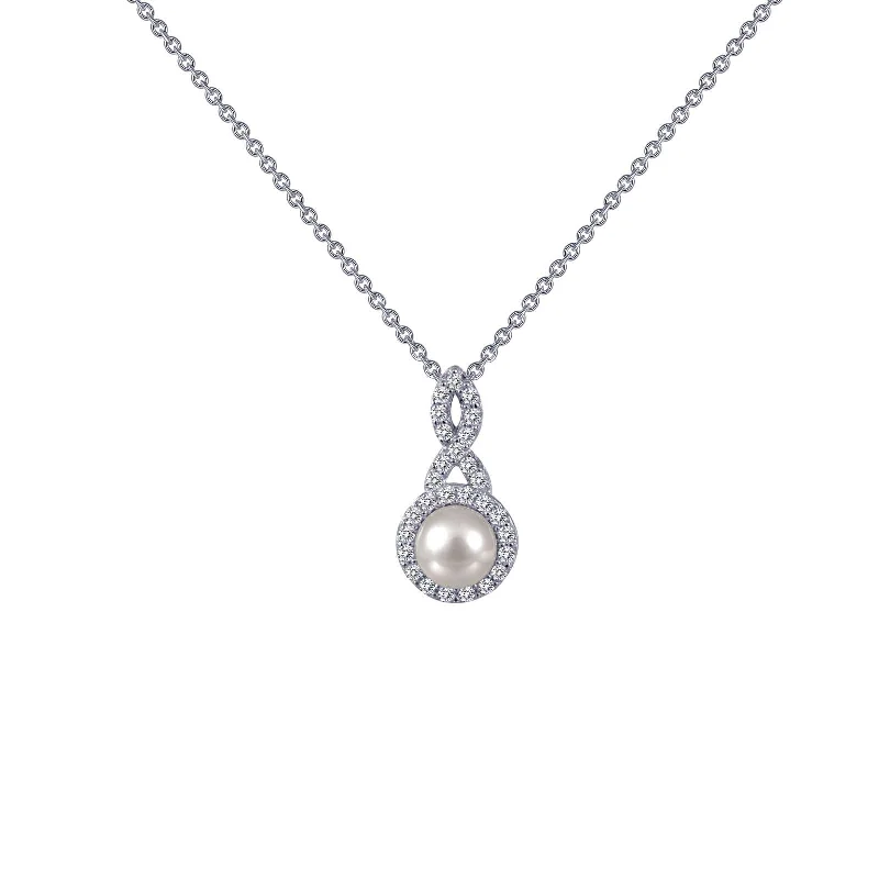 Beautiful silver necklaces for women-Lafonn Simulated Diamond & Cultured Freshwater Pearl Necklace P0147CLP