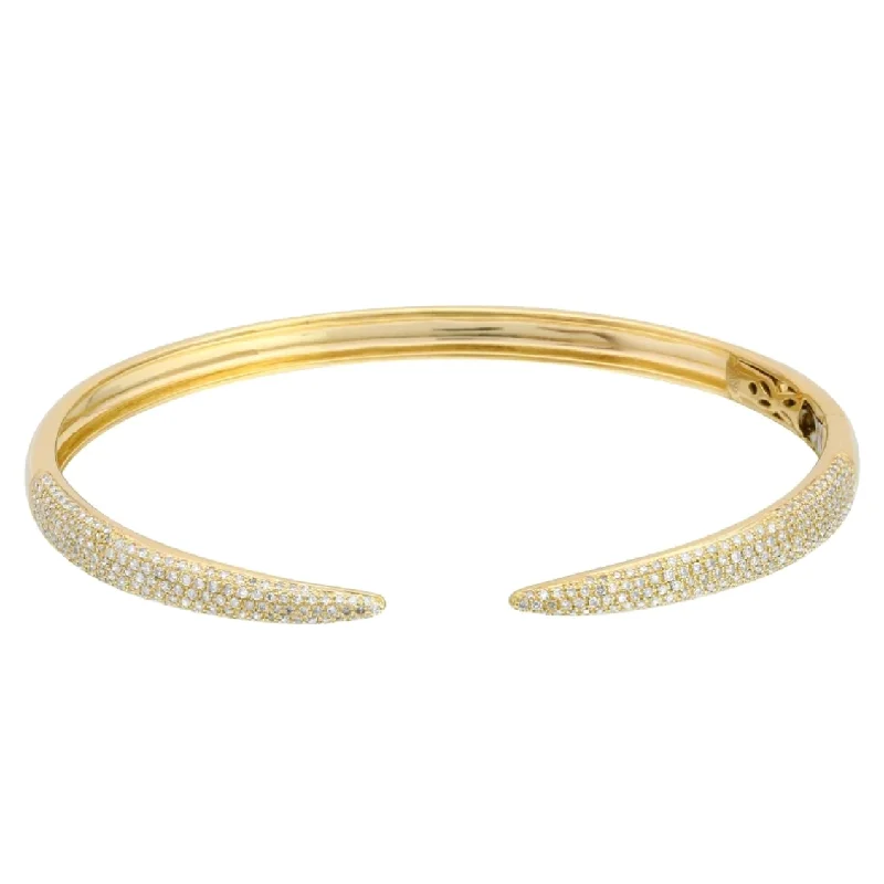 Elegant charm bangles for women-Diamond Claw Bangle