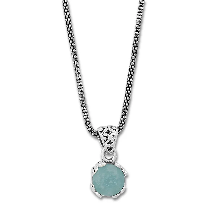 Stylish pendant necklaces for women-Samuel B. Aquamarine Birthstone Glow Necklace - March