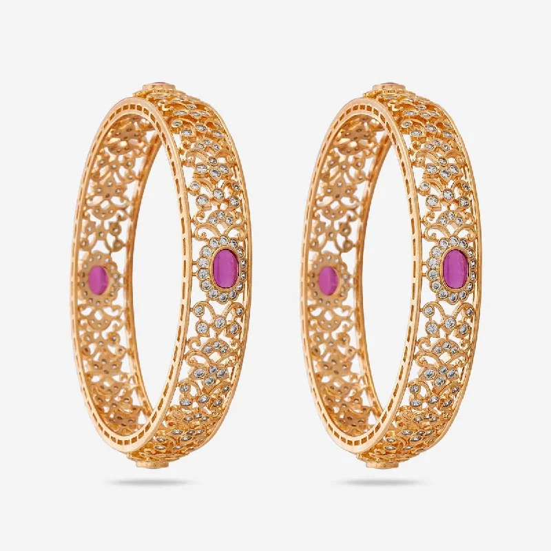 Classic bangle bracelets for women with pearls-Zircon Bangle 163907