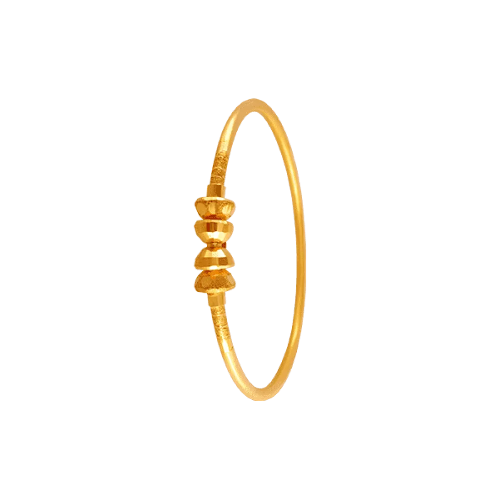 Women’s bangles with gold plating-22KT Yellow Gold Loha Bangle For Women