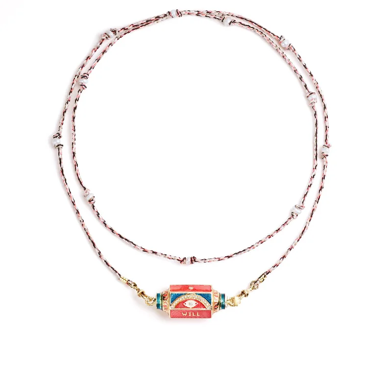 Women’s geometric necklaces-Eye Will Multicolor Locket Necklace.