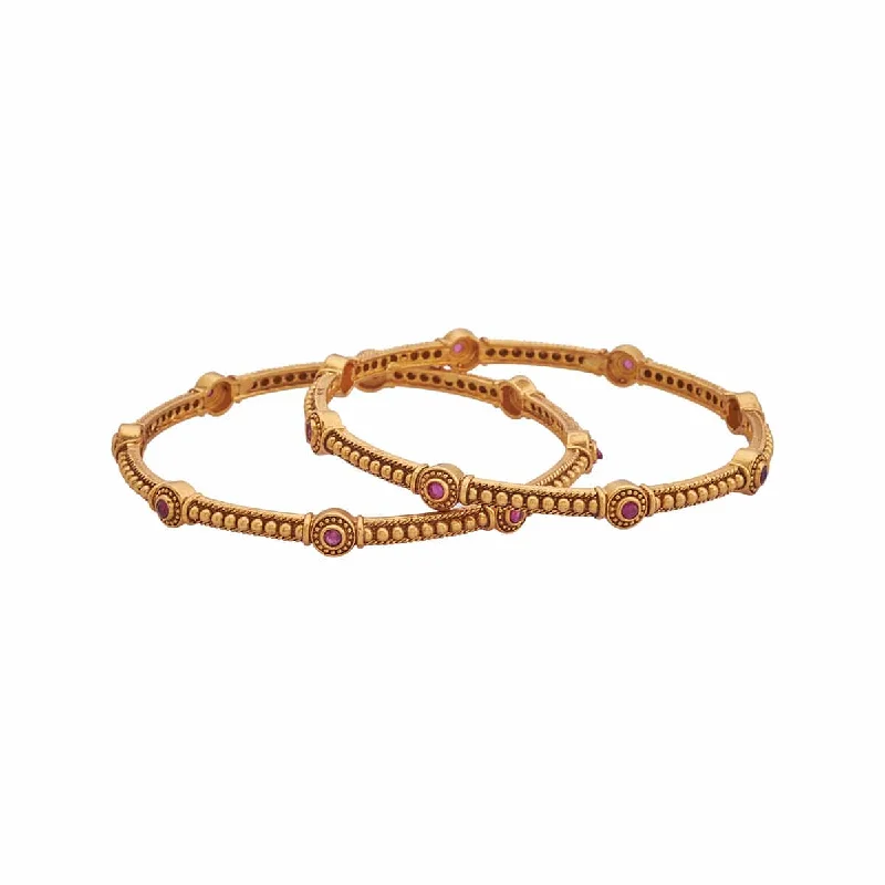 Simple bangles with delicate designs-Antique Bangle 165535