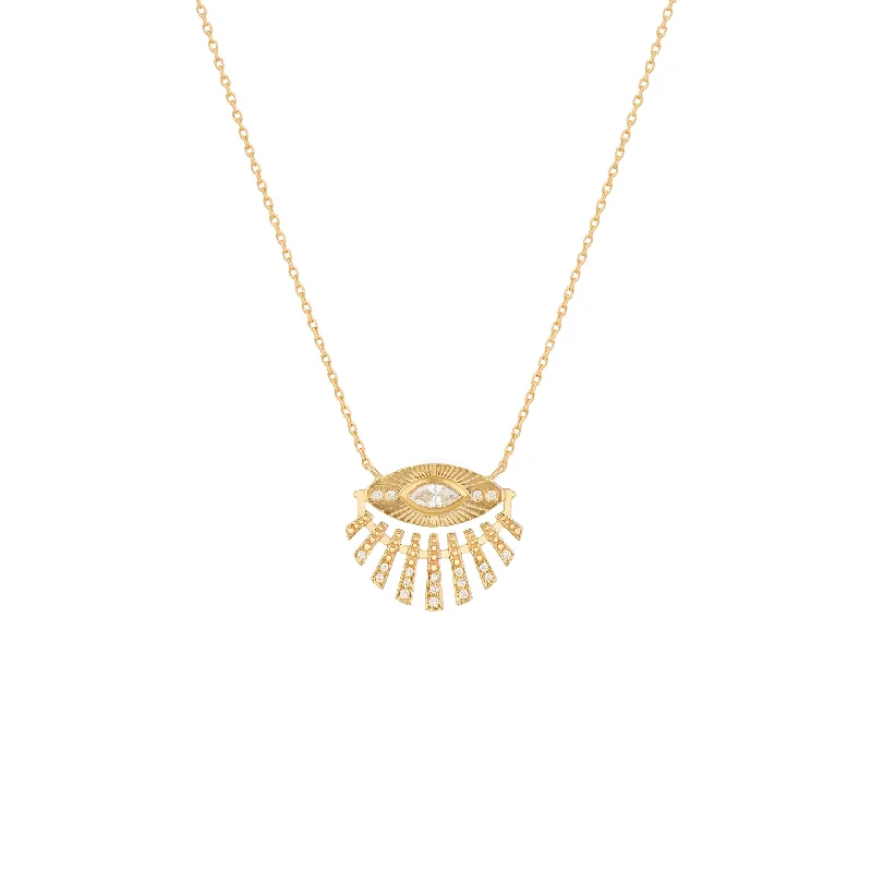 Women’s necklaces with flower designs-Sun Eye Diamond Necklace