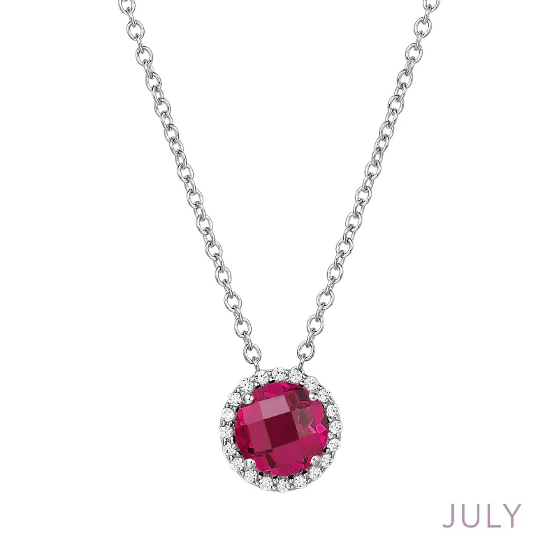 Beautiful necklace sets for women-Lafonn Simulated Diamond & Ruby Birthstone Necklace - July BN001RBP