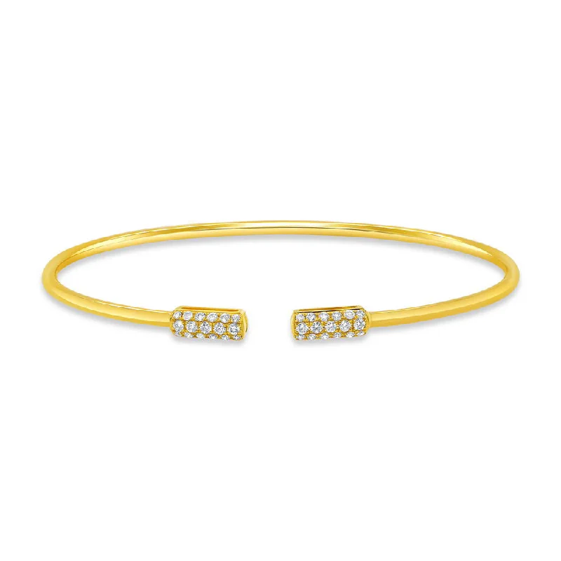 Trendy gold bracelets with gemstone charms-Uneek Stackable Collection 1-Row Stackable Bangle