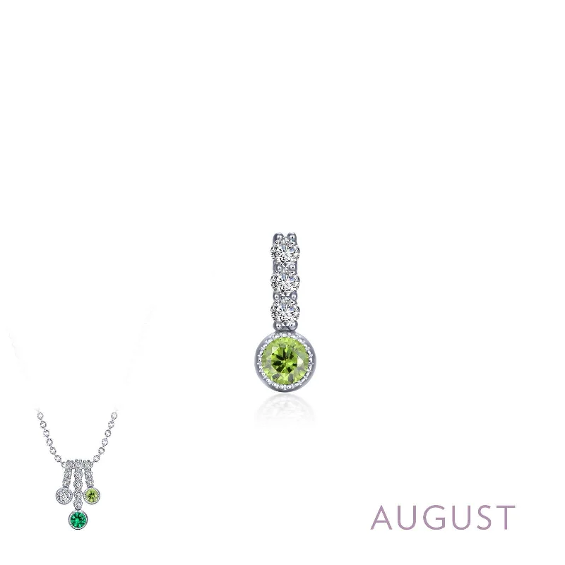 Stunning gold necklaces for women-Lafonn August Birthstone Simulated Diamond & Peridot Small Love Pendant BP002PDP