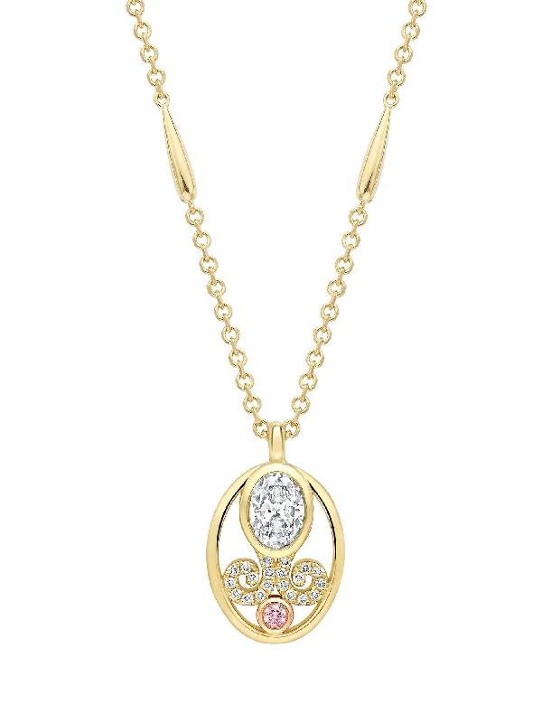 Custom necklaces with matching bracelets-A Family Journey Paris Tuileries Diamond Yellow Gold Pendant