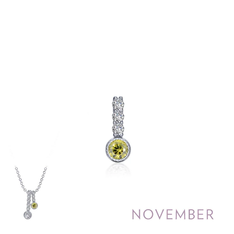 Fashionable necklaces for women with pearls-Lafonn November Birthstone Simulated Diamond & Yellow Topaz Small Love Pendant BP002YTP