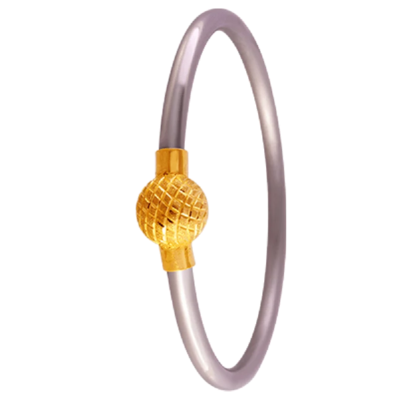 Women’s bracelets with floral engravings-22KT Yellow Gold Loha Bangle For Women